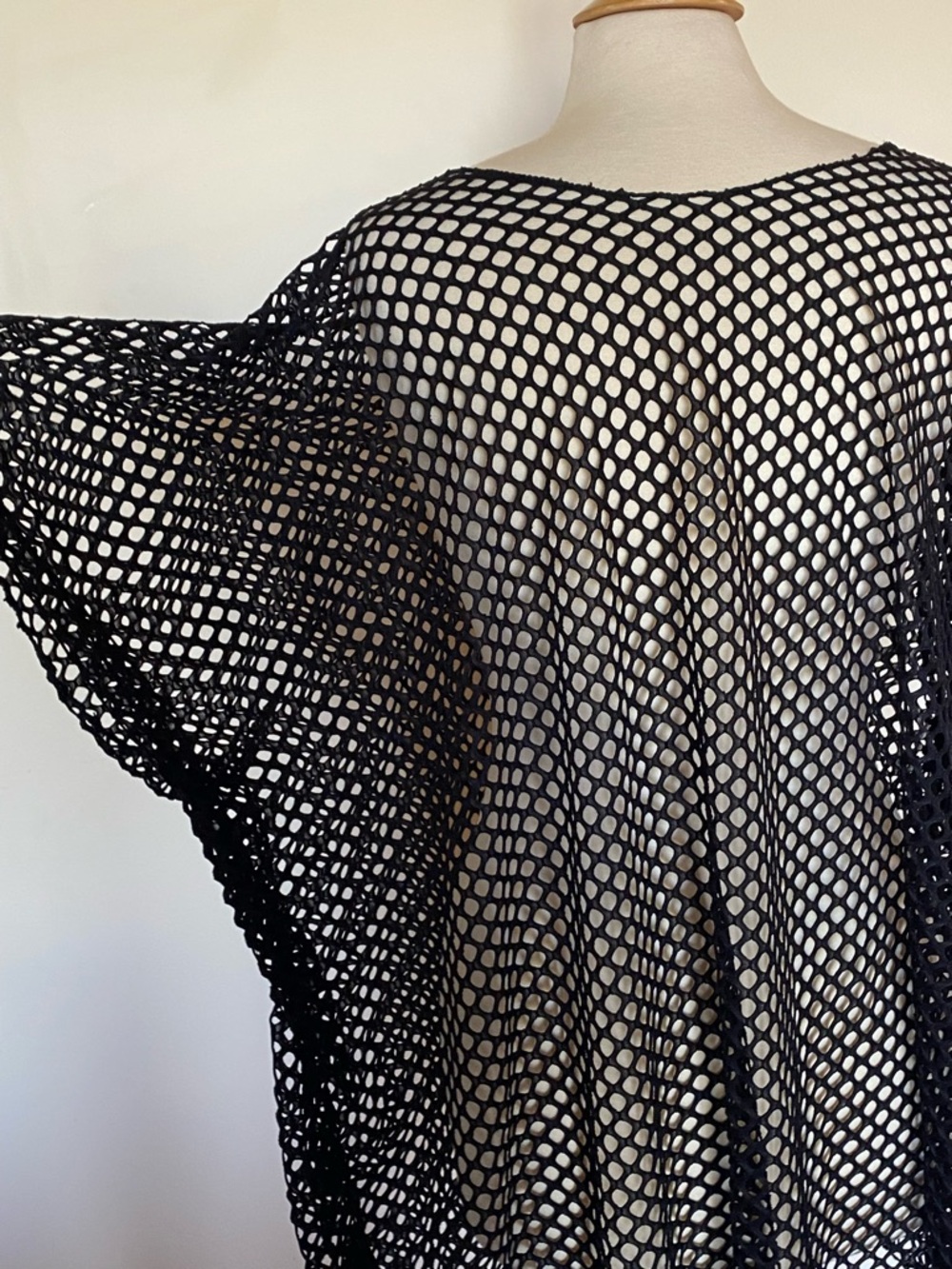 Black Open Weave Fishnet Cover-Up Tunic - Picture 3 of 6